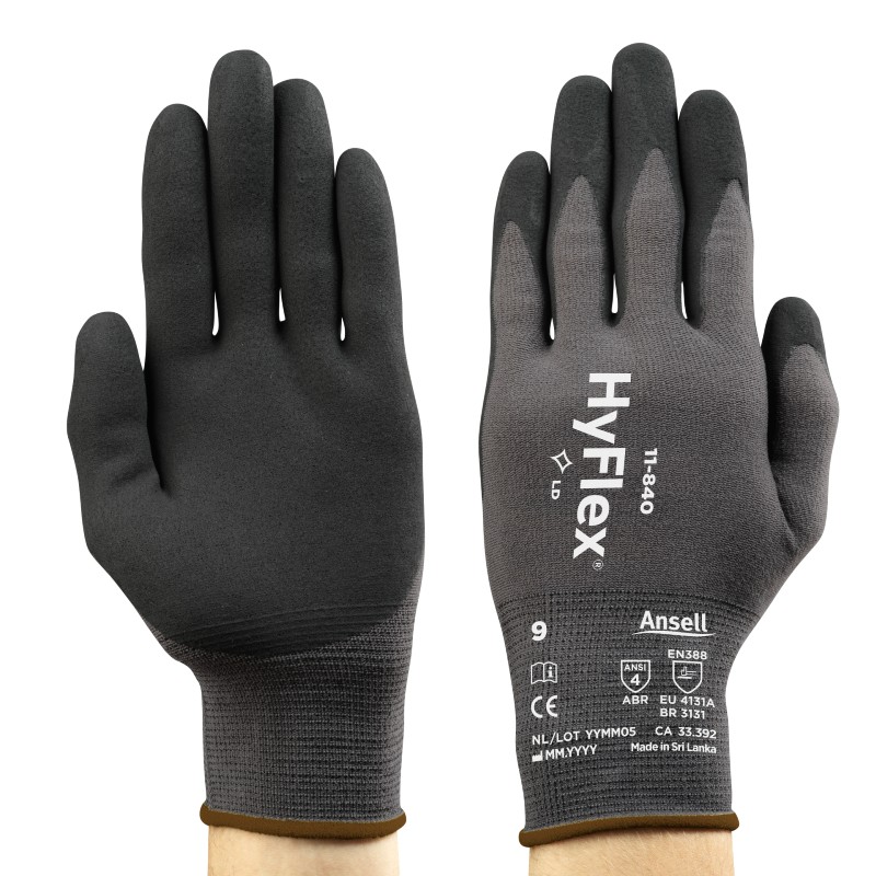 Ansell HyFlex 11840 AbrasionResistant Gloves SafetyGloves.co.uk